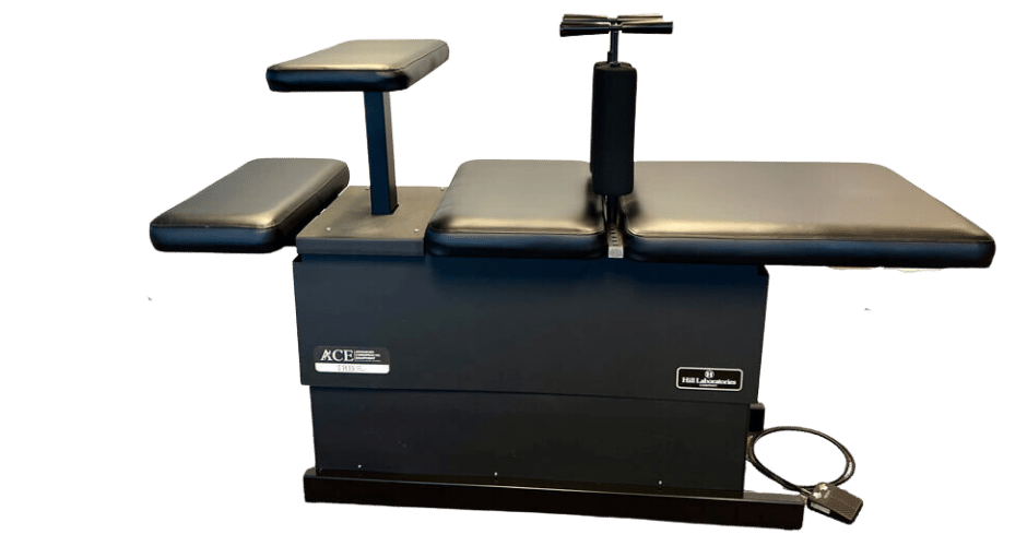 The Ring Dinger Table is used to perform the full spinal adjustment.